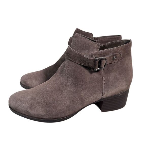 Naturalizer Shoes - Naturalizer Drewe Women's Taupe Buckle Booties Size 10M Brown Leather